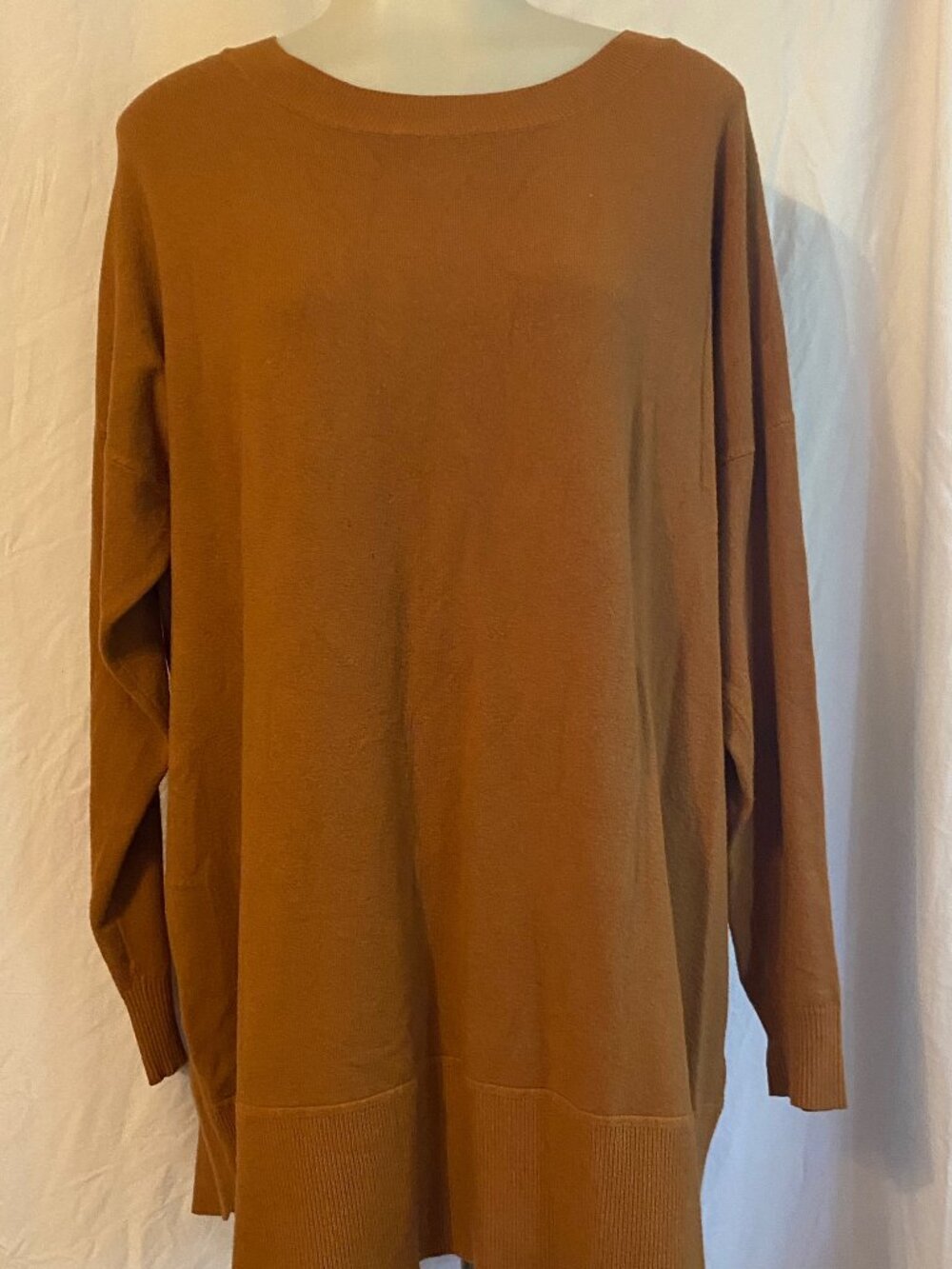 Dreamers Brown Long Sleeve Oversized Knit Tunic Sweater